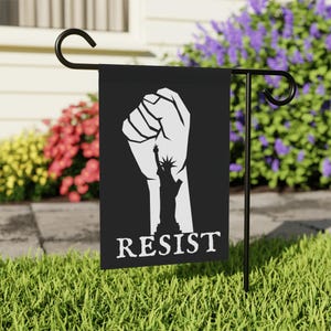 Anti Trump Statue Of Liberty Resist Garden Flag, Resist Fascism, Liberal Gift, Anti Trump Gift, Anti Maga Decor, The Resistance