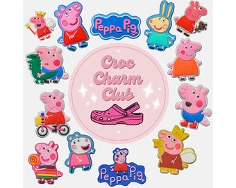 Peppa Pig Croc Charms| kids croc charms| shoe decorations for kids| shoe accessories| kids Tv show