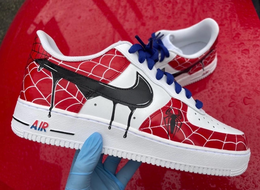 Custom Hand Painted Adult Spiderman Air Force 1 Shoes - Etsy