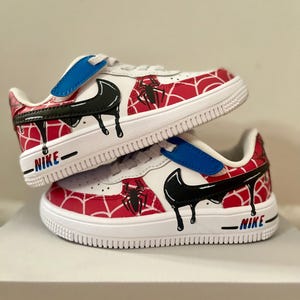 Zapatillas Air Force 1 de Spiderman para niños pintadas a mano y personalizadas