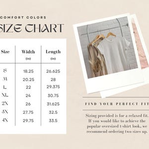 Tamago sando pocket t shirt size chart for unisex comfort colors tee