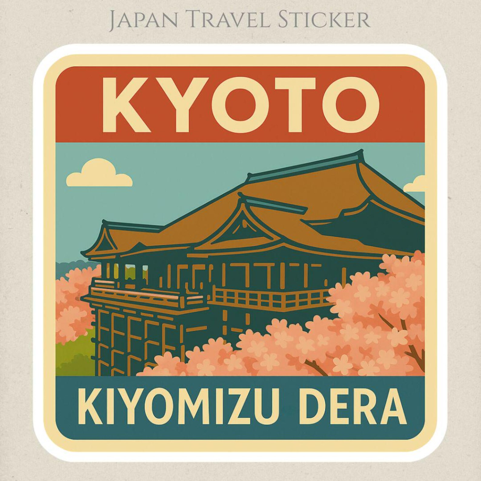 Kiyomizu Dera Kyoto Sticker – Cherry Blossom Japan Travel Decal - Etsy