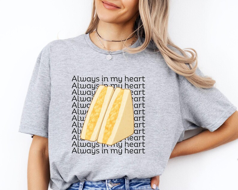 Japanese Egg Sandwich T Shirt - Always in My Heart Tee, Konbini Lovers Gift, Japanese Food Nostalgia Shirt, Tamago Sando Japanese Memory image 3