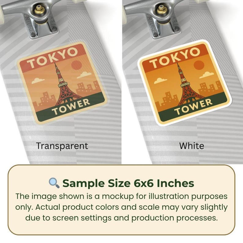 Tokyo Tower Sticker Daytime – Retro Tokyo Skyline Japan Travel Sticker ...