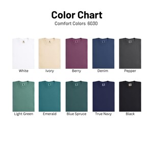 Tamago sando pocket t shirt color chart with available shirt colors