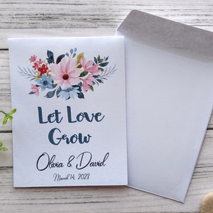Bomboniere con semi di fiori, buste personalizzate con semi, bomboniere per gli ospiti, bomboniere ecologiche, bustine di semi di fiori di campo, Let Love Grow