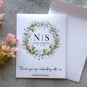 Bustina di semi personalizzata, bomboniere per invitati al matrimonio in grandi quantità, bomboniera piantabile, bustina di semi di fiori di campo misti, Let Love Grow, ecologica