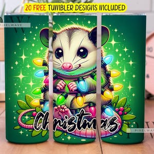 Envoltura para vaso de Navidad, vaso delgado de 20 oz, sublimación, descarga instantánea, PNG de sublimación, envoltura para vaso de zarigüeya