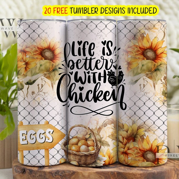 Chicken Tumbler Wrap, Chicken Lady Tumbler PNG, Funny Chicken Sublimation Design, Egg Dealer 20 oz Skinny Tumbler PNG,Chicken Lovers Tumbler