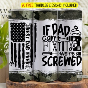 Best Dad Ever Tumbler Wrap, Vatertag 20 Oz Skinny Sublimationsbecher Wrap Digital Design PNG Datei Download