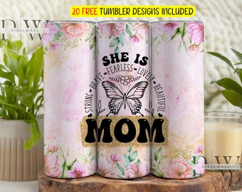 Mother's Day Tumbler Wrap 20 oz Skinny Sublimation, Mama Tumbler Png, Mom Tumbler Digital Download Png, Mom Tumbler Designs