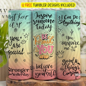 Positive Affirmation Tumbler Wrap, Inspirational Quotes Tumbler Wrap ...