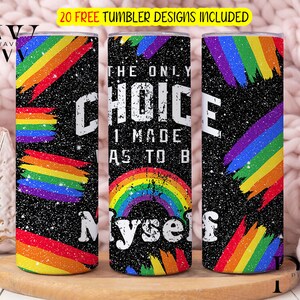 Gay Tumbler Png, Love is Love, Proud, Rainbow design 20oz Skinny Tumbler Sublimation Wrap, LGBTQ Pride Month digitale download png