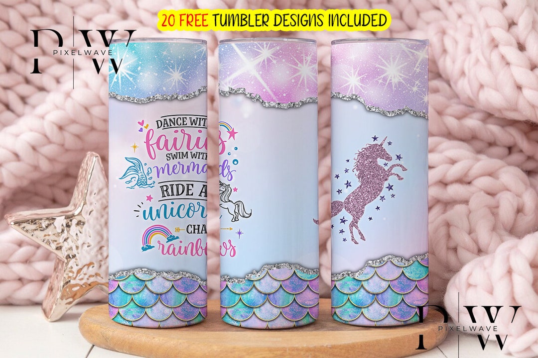 Unicorn 20 Oz Skinny Tumbler Sublimation Design Digital Download PNG ...