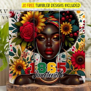 Black Women Affirmation Tumbler, Black Girl Tumbler, Inspirational Afro Sublimation Designs, Strong Women Wrap PNG