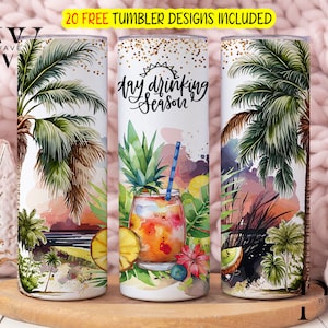 Letni zabawny cytat, Mojito koktajl cyfrowy PNG, Letnie opakowanie Waterslide do pobrania, Dzień sezonu picia 20 oz chudy kubek sublimacyjny projekt