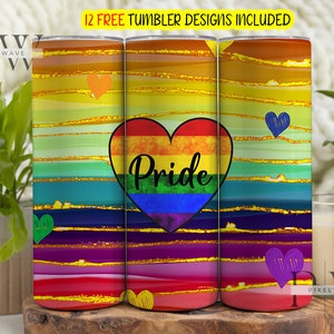 Vaso LGBT, Diseño de sublimación Pride Png, Bandera del Orgullo Png, Descarga digital, Vaso flaco de 20 oz, LGBTQ+ Png, Diseño de envoltura de vaso