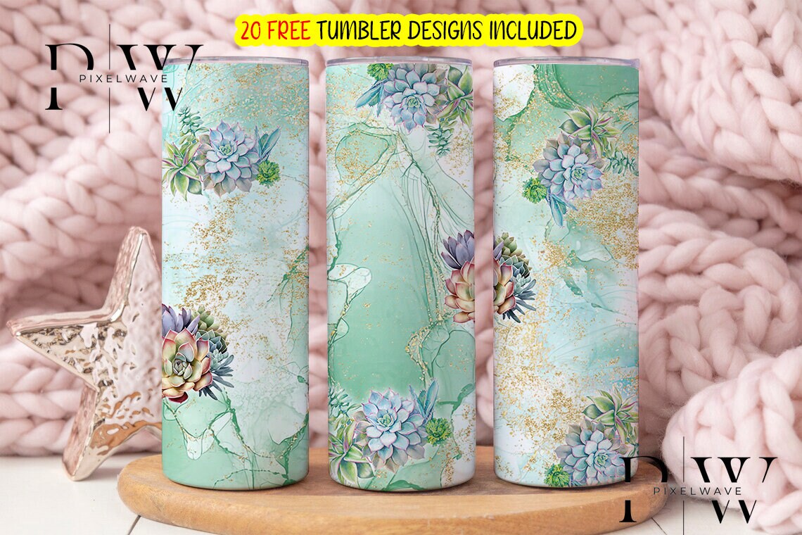 Succulents Plant Mom 20 Oz Skinny Tumbler Sublimation Design Digital ...