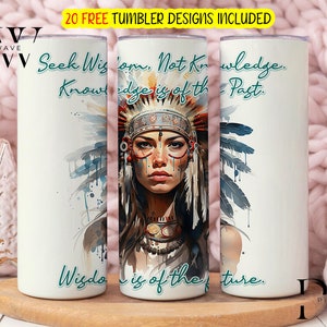 Boho Girls Stay Wild Design de sublimação de copo magro de 20 onças, envoltório reto e cônico boho, presente de copo aquarela, presente para hippie
