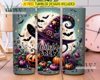 Witch's Brew   Halloween Witchy Tumbler Wrap Design, Witchy Vibes Tumbler Wrap, Bad Witch Tumbler PNG