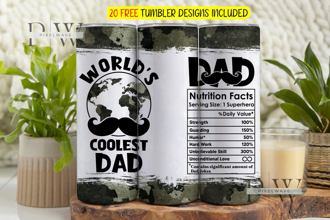 Best Dad Ever Tumbler Wrap, Father's Day 20 Oz Skinny Sublimation ...