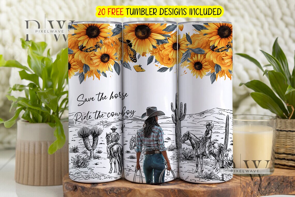 Country Girl Tumbler Wrap, Western 20 Oz Skinny Sublimation Tumbler ...