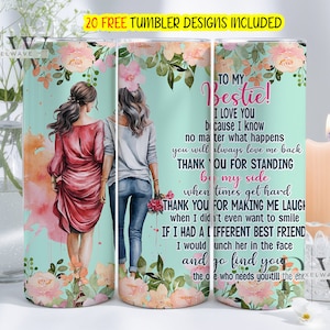 Best Friends 20oz DIGITAL Skinny Tumbler Sublimation Design, Friends Sublimation Download, Bestie 20oz Skinny Tumbler, Friend Tumbler Png