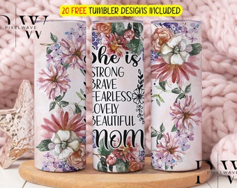 Mother's Day Tumbler Wrap 20 oz Skinny Sublimation, Mama Tumbler Png, Mom Tumbler Digital Download Png, Mom Tumbler Designs