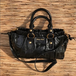 Miu Miu Vintage - Leather Handbag Bag - Black - Leather Handbag - Luxury  High Quality - Avvenice