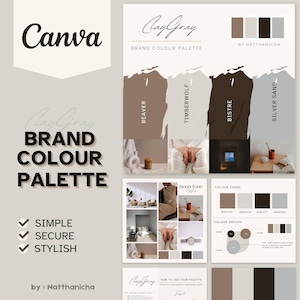 Brand Color Palette with Hex Codes, Luxury Color Palette, Small Business Branding Kit, Canva Color Palette with Hex Codes, Gray Color 2025
