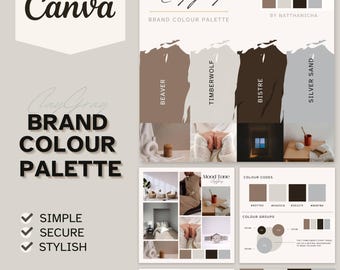 ClayGray Brand Color Palette: Canva Branding Kit (Digital Download)