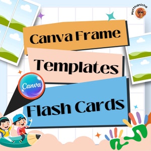 Canva Ziehen und ablegen mehrere Kartenvorlagen, bearbeitbare Flash Karten, ausfüllbare Mockups, bearbeitbare PDF druckbare Karten für die Vorschule