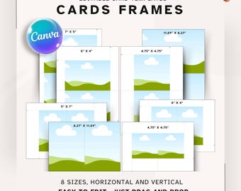 Canva Card Templates: Drag & Drop A4 Greeting Card Design (Digital Download)