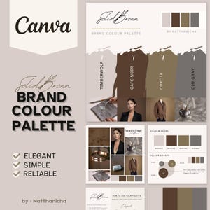 Deluxe Brown Color Palette  |  Editable Canva Color Palette with Hex Codes | Small Business Branding Kit | SolidBrown Color Palette