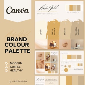 Neutral Brand Color Palette: Amber Gold Canva Template
