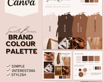 SmoothBrown Color Palette: Canva Branding Kit with Hex Codes (Digital Download)