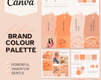 Peach Color Palette: Canva Branding Kit with Hex Codes (Digital)