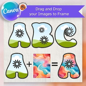 Daisy Font Canva Frame Letters: Drag & Drop Alphabet (Digital Download)