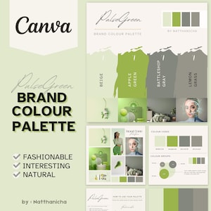 PulseGreen Markenfarbpalette: Bearbeitbare Canva-Vorlage (Digitaler Download)