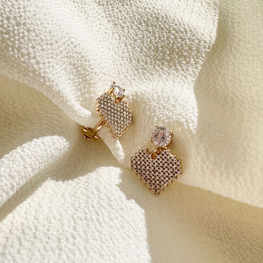 Gold Clip Earrings. Goldplated Clipon Earrings. Small Etsy