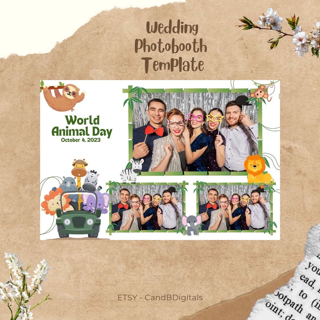 Jungle Themed Photobooth Template Cute Animal Photobooth - Etsy