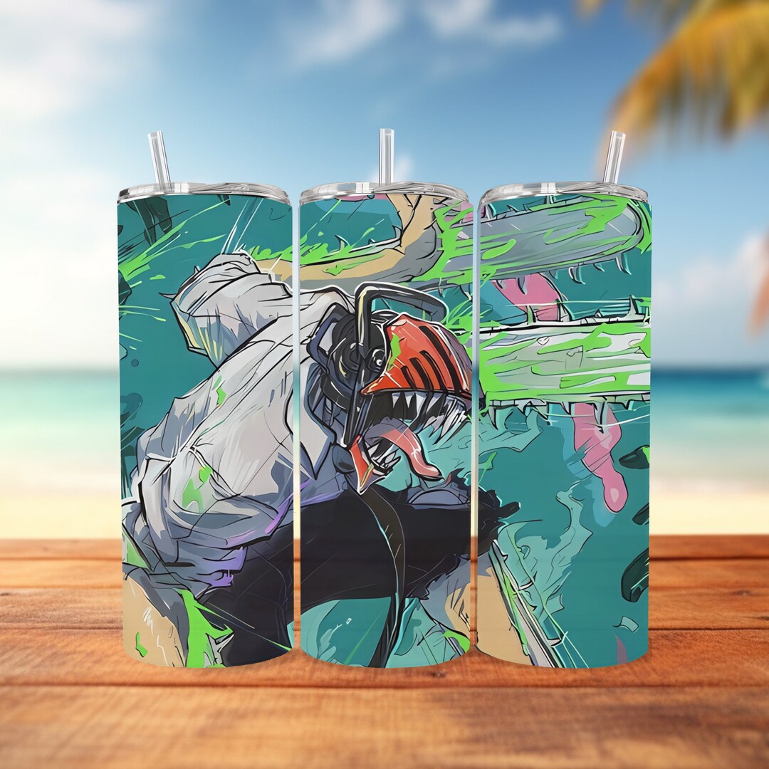 Anime Sublimation Design Straight 20oz Skinny Tumbler, Anime and Manga