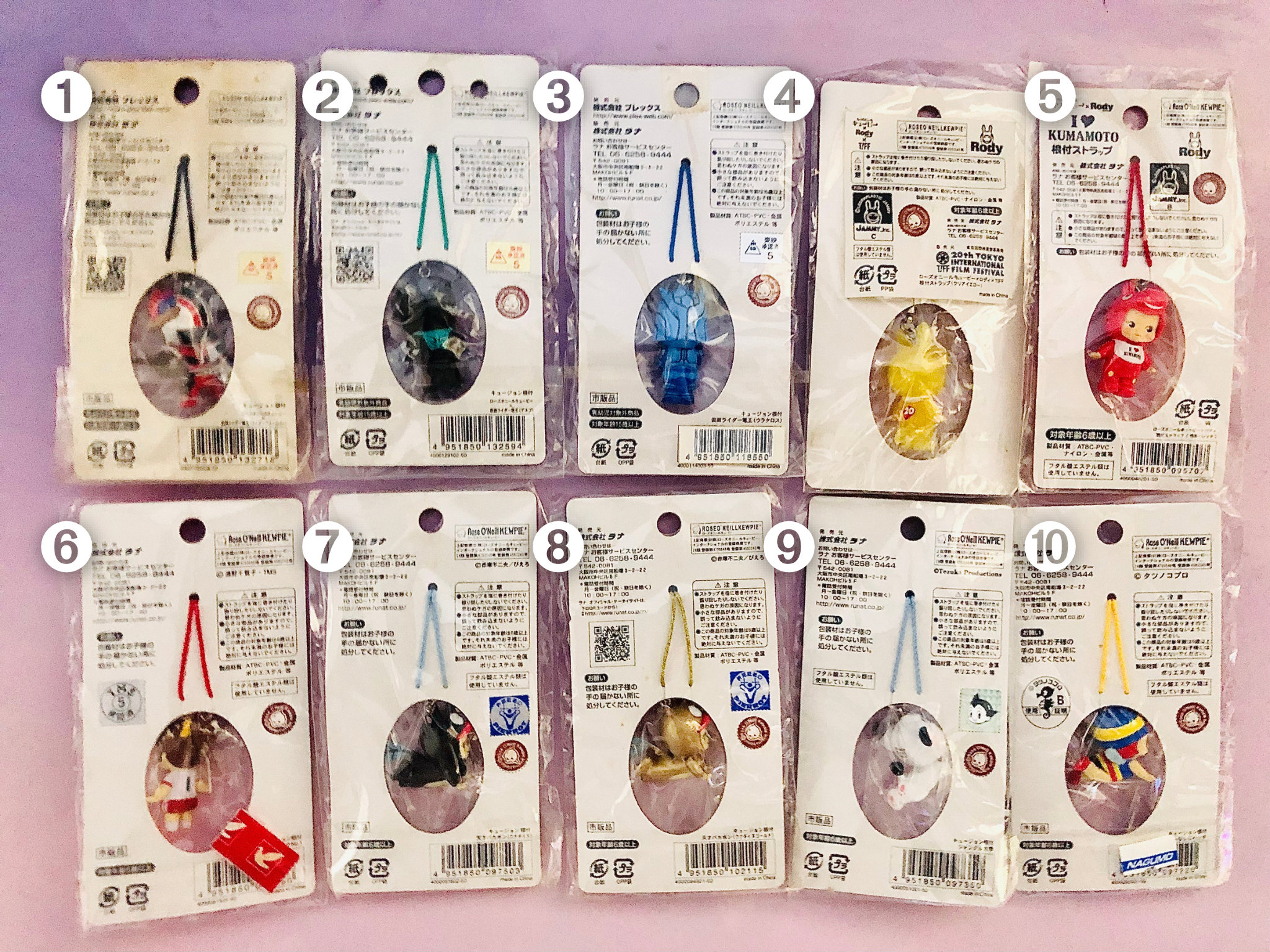 キューピーQP ご当地チャームキーホルダーストラップ アニメコラボ 