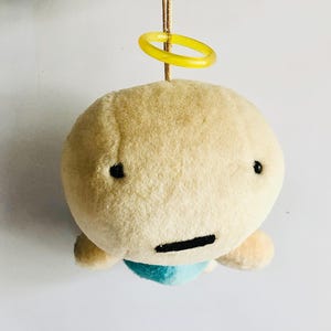 Tamagotchi Plush | BANDAI Vintage Pukuten Angelgotchi Plush Doll Strap (5&quot; x 7&quot;)