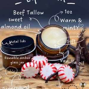 Peppermint Vanilla Tallow Lip Balm: All-Natural Farmhouse Skincare