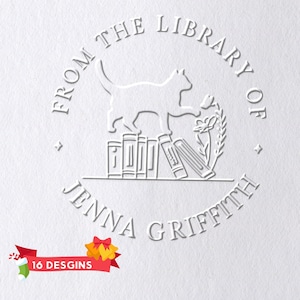 Custom From the Library of Book Embosser  Personalized  Book Stamp Book Belongs to Ex Libris Book Lover Gift