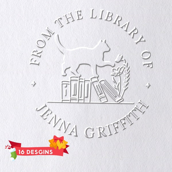 Custom From the Library of Book Embosser  Personalized  Book Stamp Book Belongs to Ex Libris Book Lover Gift