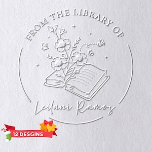 Buch Prägedrucker personalisiert,individuell aus der Bibliothek von Buchpräger,Buchstempel,Library Embosser,Ex Libris Buchliebhaber Geschenk