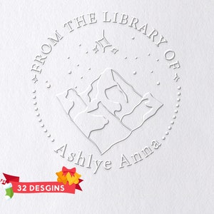 Custom Book Embosser,From the Library of,Personalized  Book Stamp,Book Belongs to,Ex Libris,Book Lover Gift