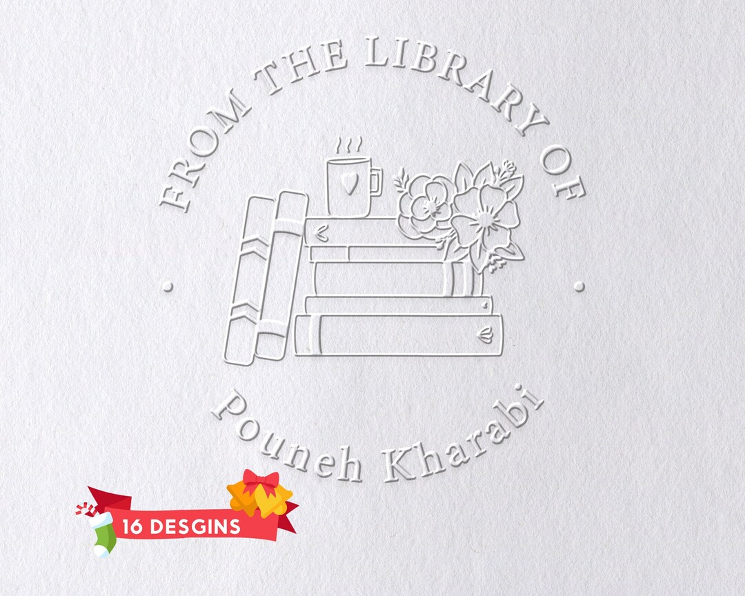 Custom From the Library of Book Embosser Personalized Book Stamp Book Belongs to Ex Libris Book
